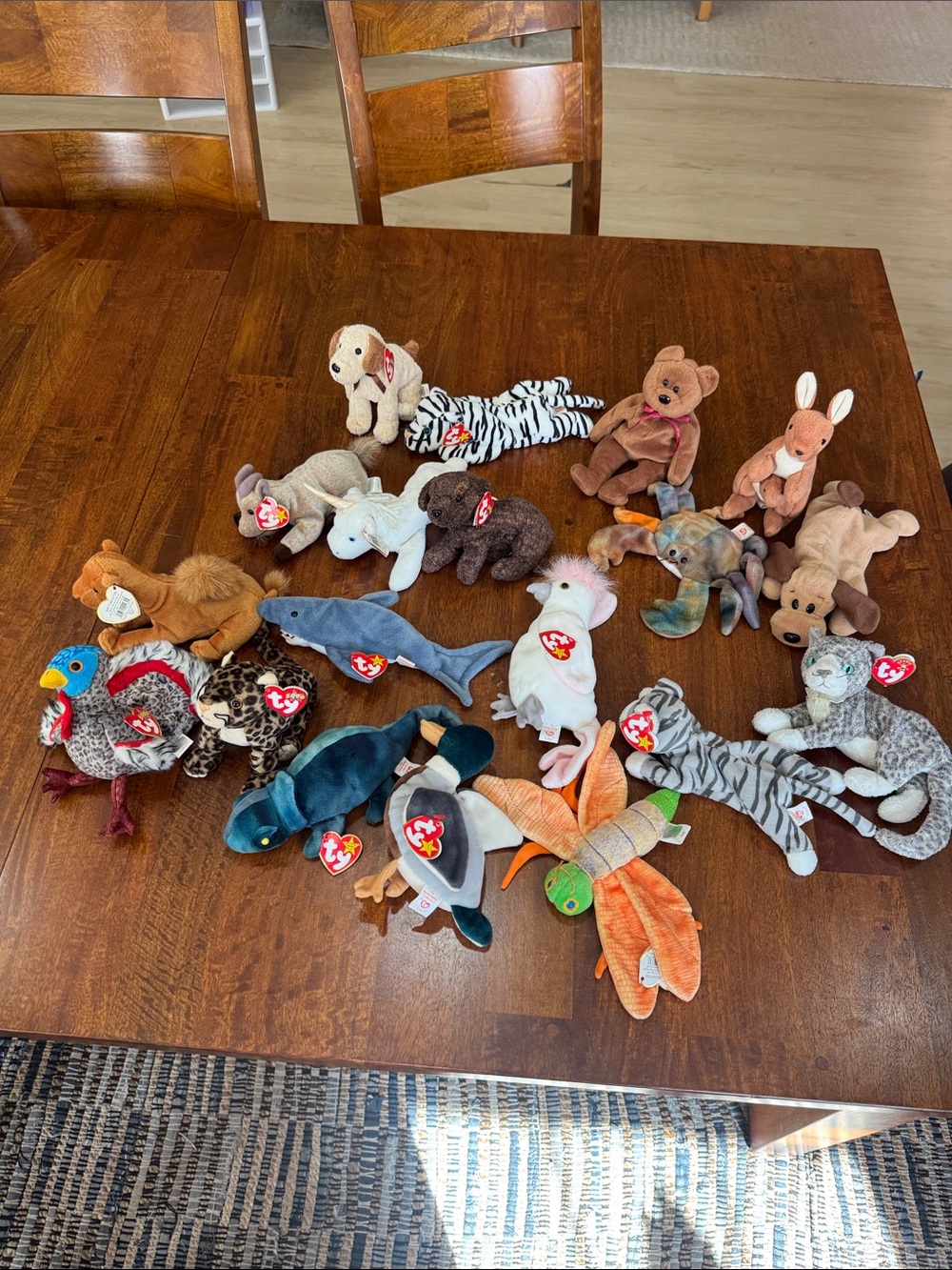 Lot of 19 Beanie Babies. All except 4 have the original Ty tag still attached